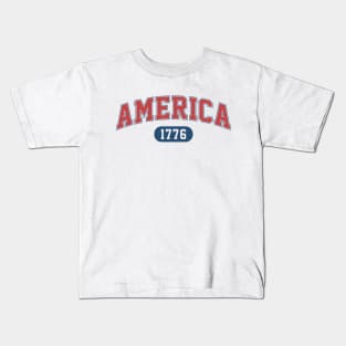 America Arched Varsity Font Kids T-Shirt